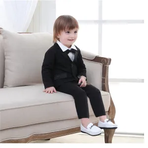 2 Pieces Set Baby Boys Dressy Solid Color Bow Jumpsuits And Blazers Suits Wholesale 22061617