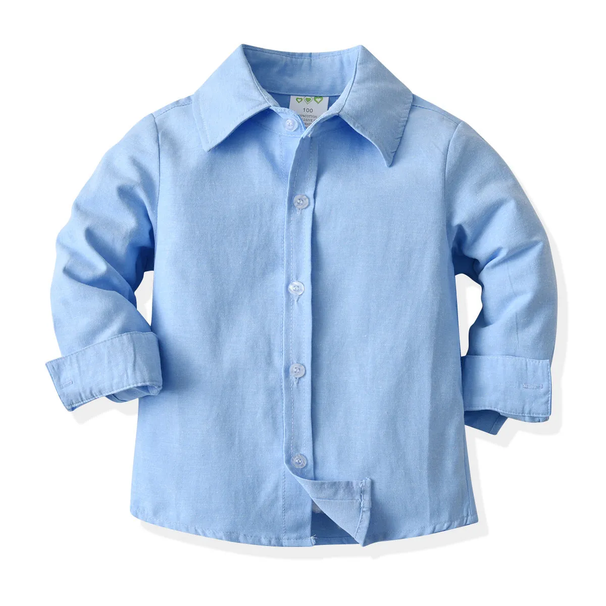 2 Pieces Set Baby Kid Boys Birthday Party Bow Shirts And Solid Color Jumpsuits Wholesale 211109208
