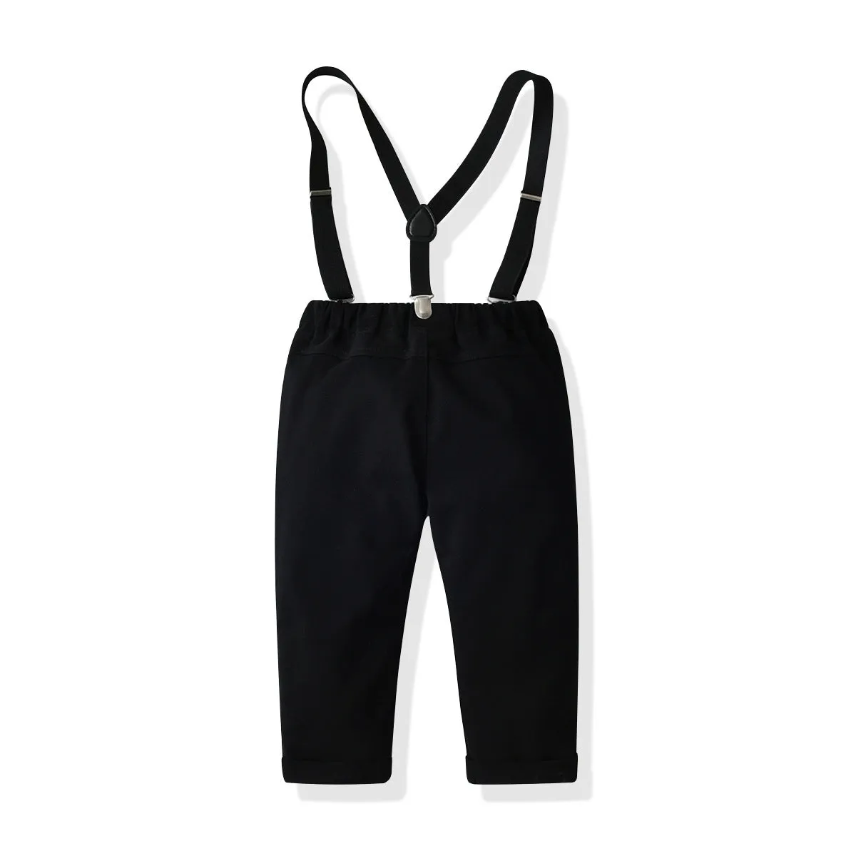 2 Pieces Set Baby Kid Boys Birthday Party Bow Shirts And Solid Color Jumpsuits Wholesale 211109208