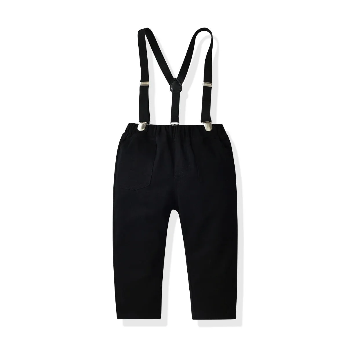 2 Pieces Set Baby Kid Boys Birthday Party Bow Shirts And Solid Color Jumpsuits Wholesale 211109208
