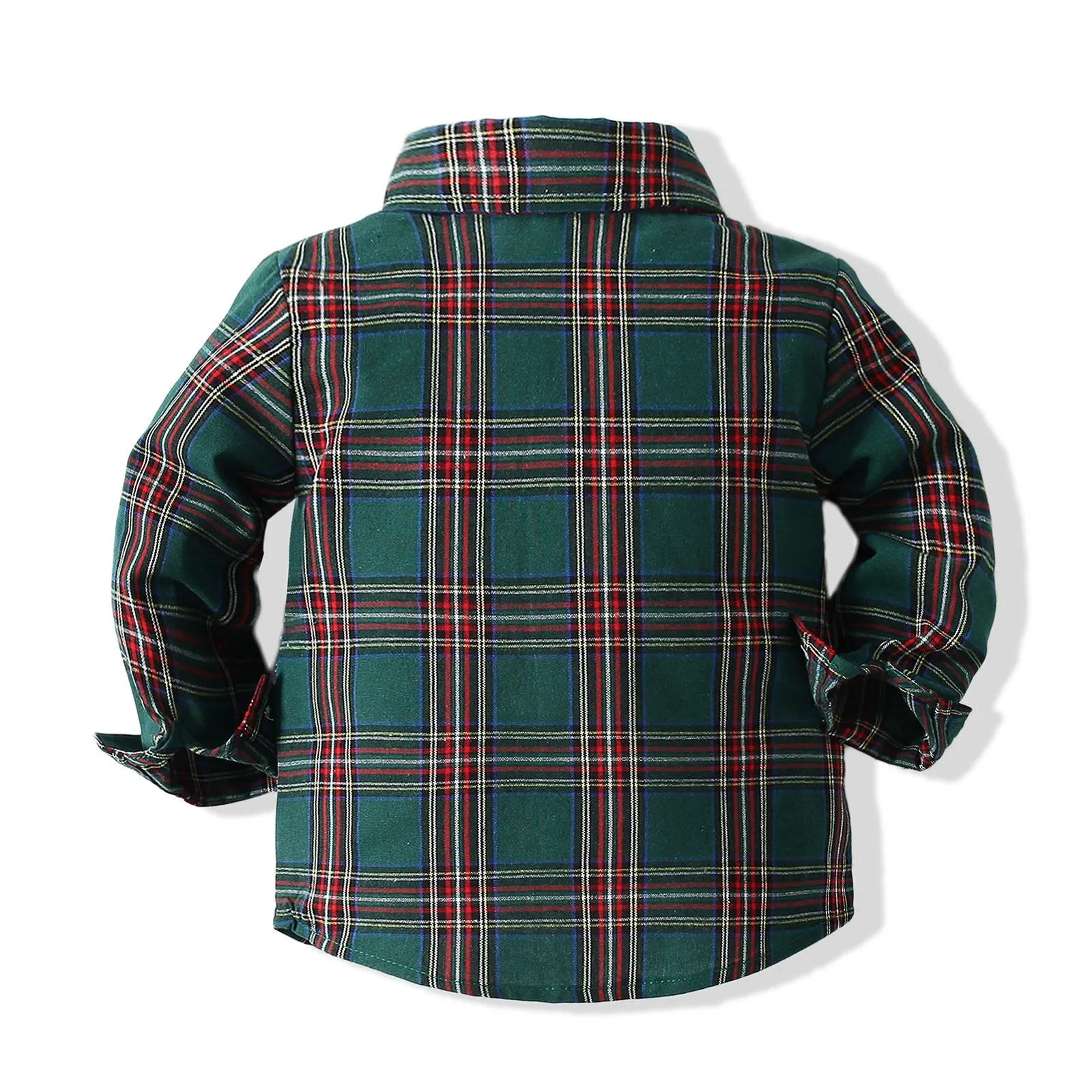 2 Pieces Set Baby Kid Boys Birthday Party Checked Bow Shirts And Solid Color Jumpsuits Wholesale 221214369