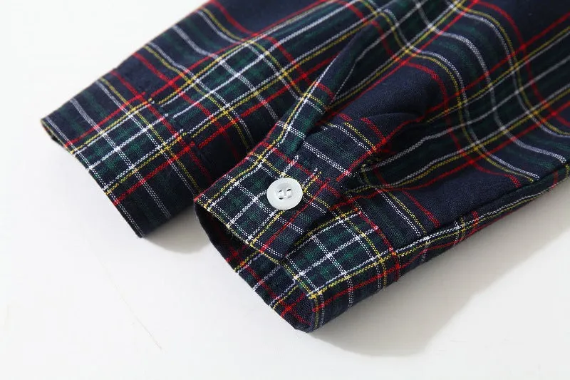 2 Pieces Set Baby Kid Boys Birthday Party Checked Bow Shirts And Solid Color Jumpsuits Wholesale 221216196