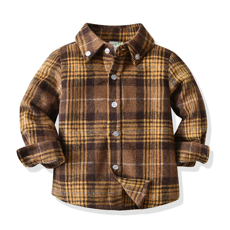 2 Pieces Set Baby Kid Boys Dressy Birthday Party Checked Bow Shirts And Solid Color Pants Suits Wholesale 211109300