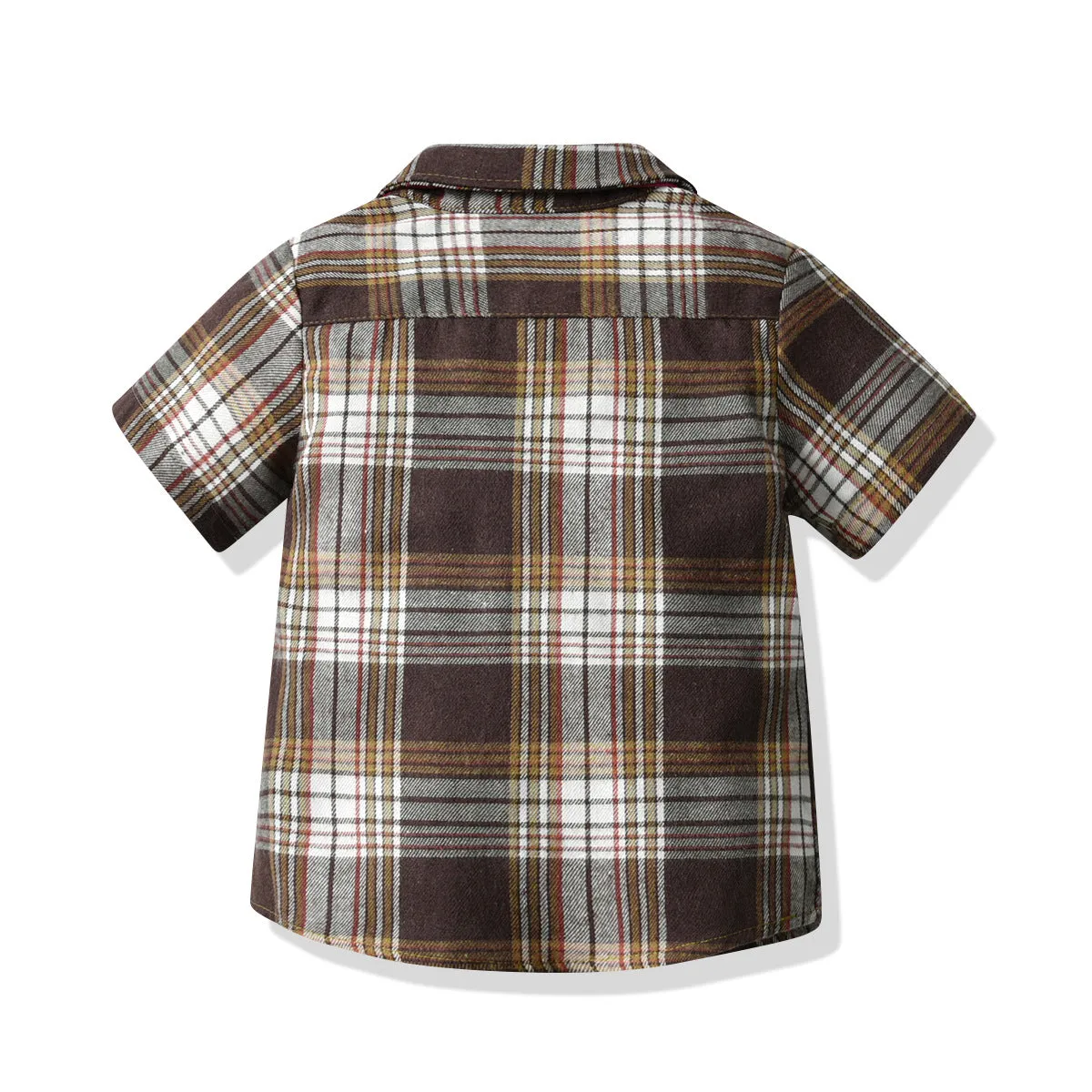 2 Pieces Set Baby Kid Boys Dressy Checked Bow Shirts And Solid Color Rompers Wholesale 22053176