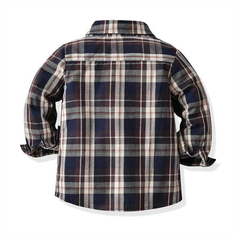 2 Pieces Set Baby Kid Boys Dressy Checked Bow Shirts And Suits Trousers Wholesale 211109435