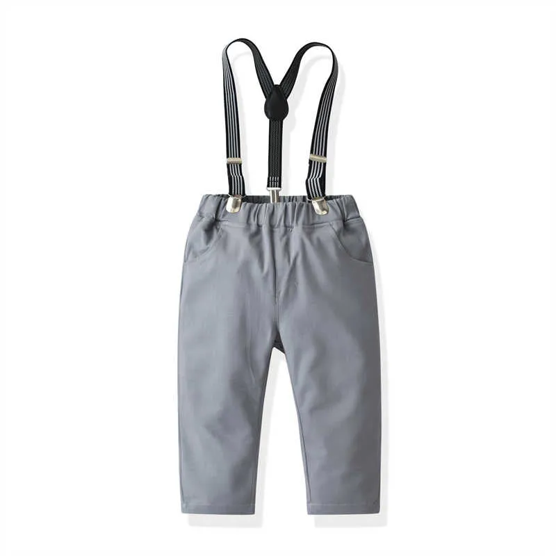 2 Pieces Set Baby Kid Boys Dressy Checked Bow Shirts And Suits Trousers Wholesale 211109435