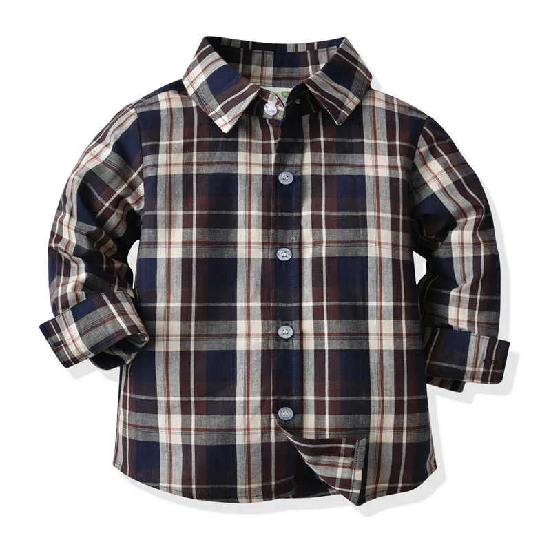 2 Pieces Set Baby Kid Boys Dressy Checked Bow Shirts And Suits Trousers Wholesale 211109435