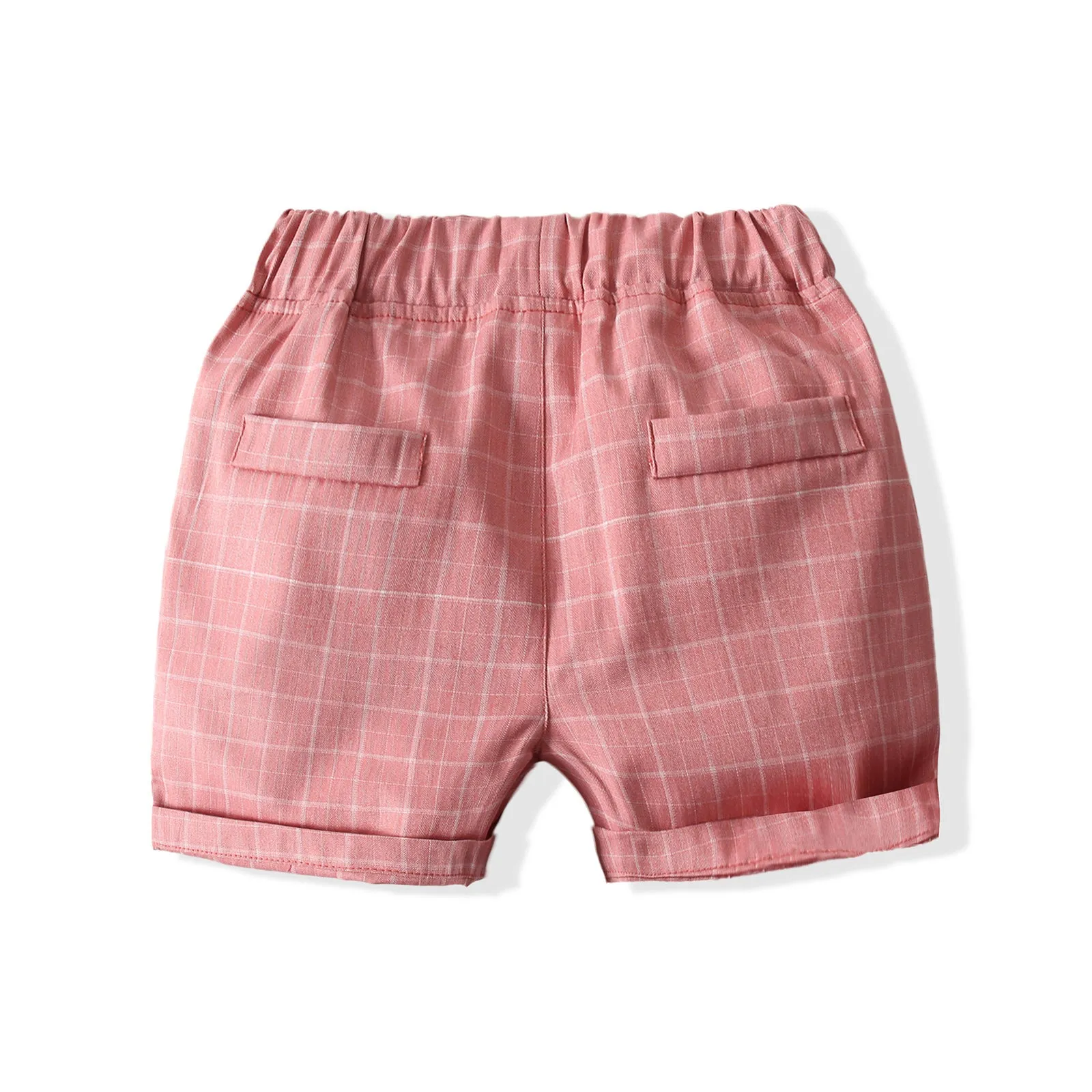 2 Pieces Set Baby Kid Boys Dressy Color-blocking Bow Shirts And Solid Color Shorts Wholesale 220425286