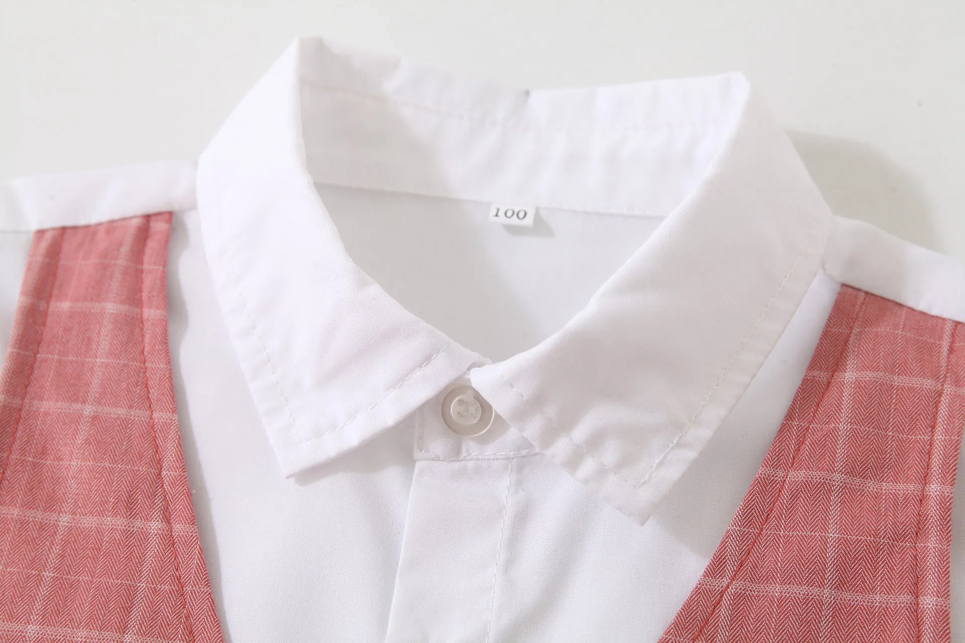 2 Pieces Set Baby Kid Boys Dressy Color-blocking Bow Shirts And Solid Color Shorts Wholesale 220425286