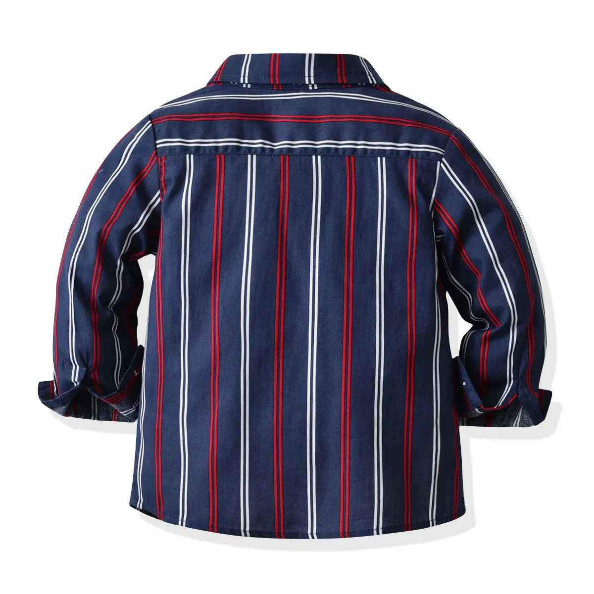 2 Pieces Set Baby Kid Boys Dressy Striped Bow Shirts And Suits Trousers Wholesale 211109332