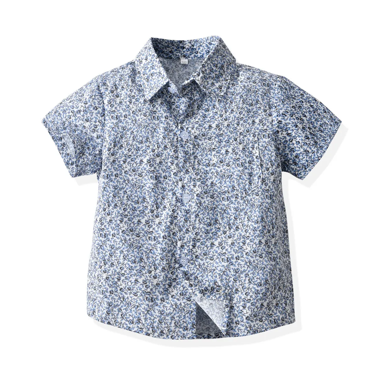 2 Pieces Set Baby Kid Boys Flower Bow Print Shirts And Striped Shorts Wholesale 220531251