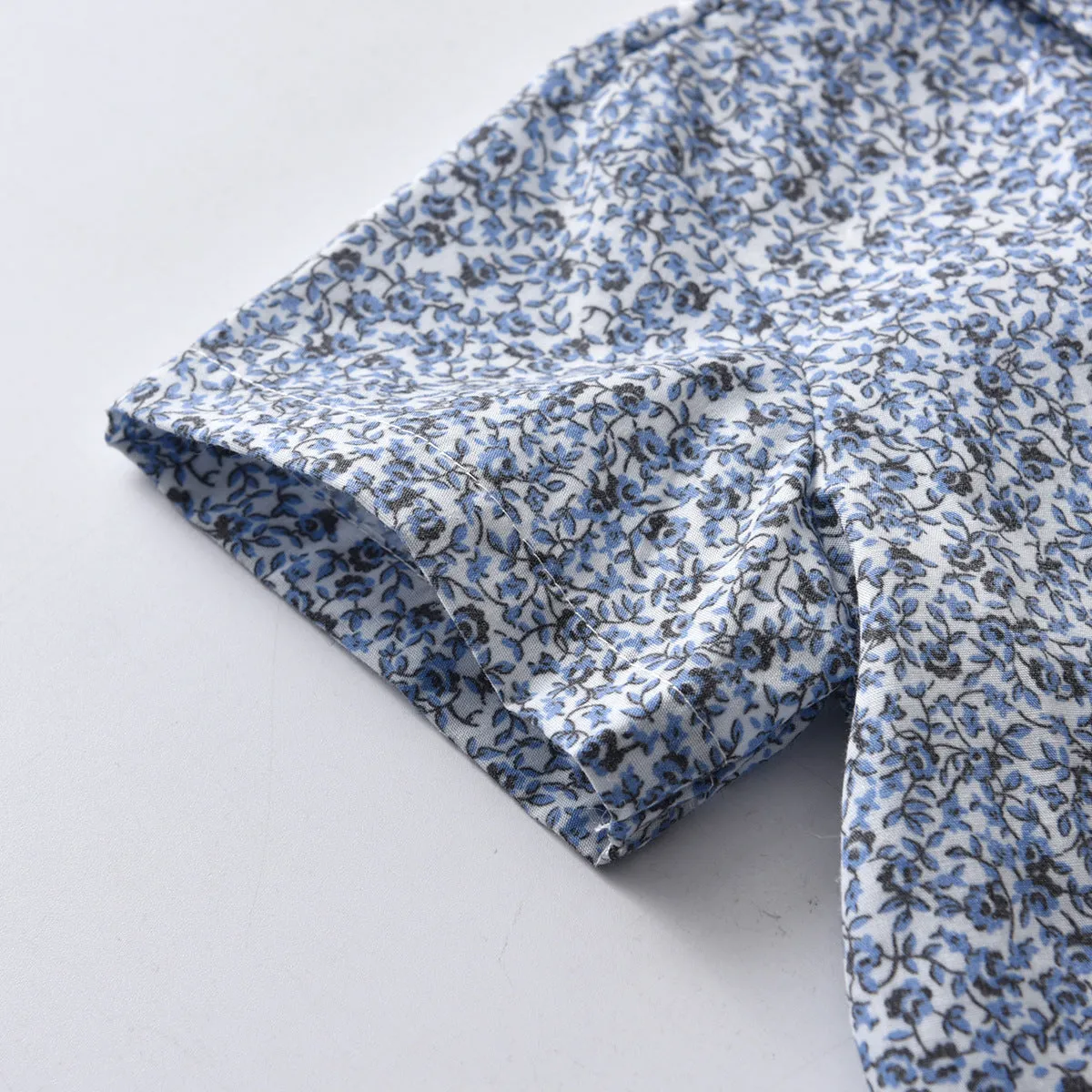 2 Pieces Set Baby Kid Boys Flower Bow Print Shirts And Striped Shorts Wholesale 220531251