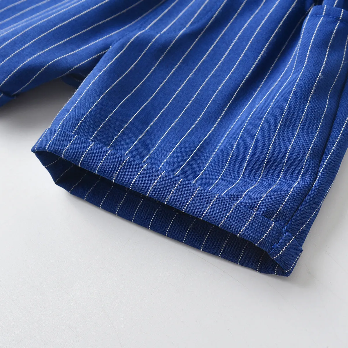 2 Pieces Set Baby Kid Boys Flower Bow Print Shirts And Striped Shorts Wholesale 220531251