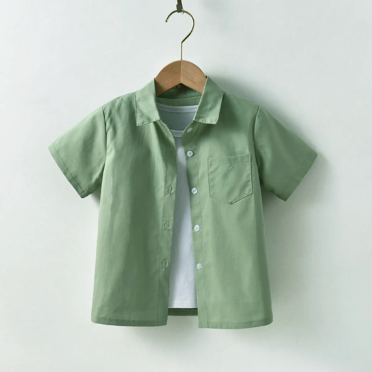 2 Pieces Set Baby Kid Boys Solid Color Bow Shirts And Shorts Wholesale 220531182