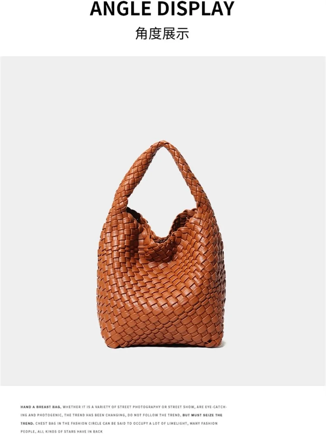 2024 Hand-woven Bag Portable Bucket Bag For Women Large Capacity Versatile Crossbody Commuter Bag(A)