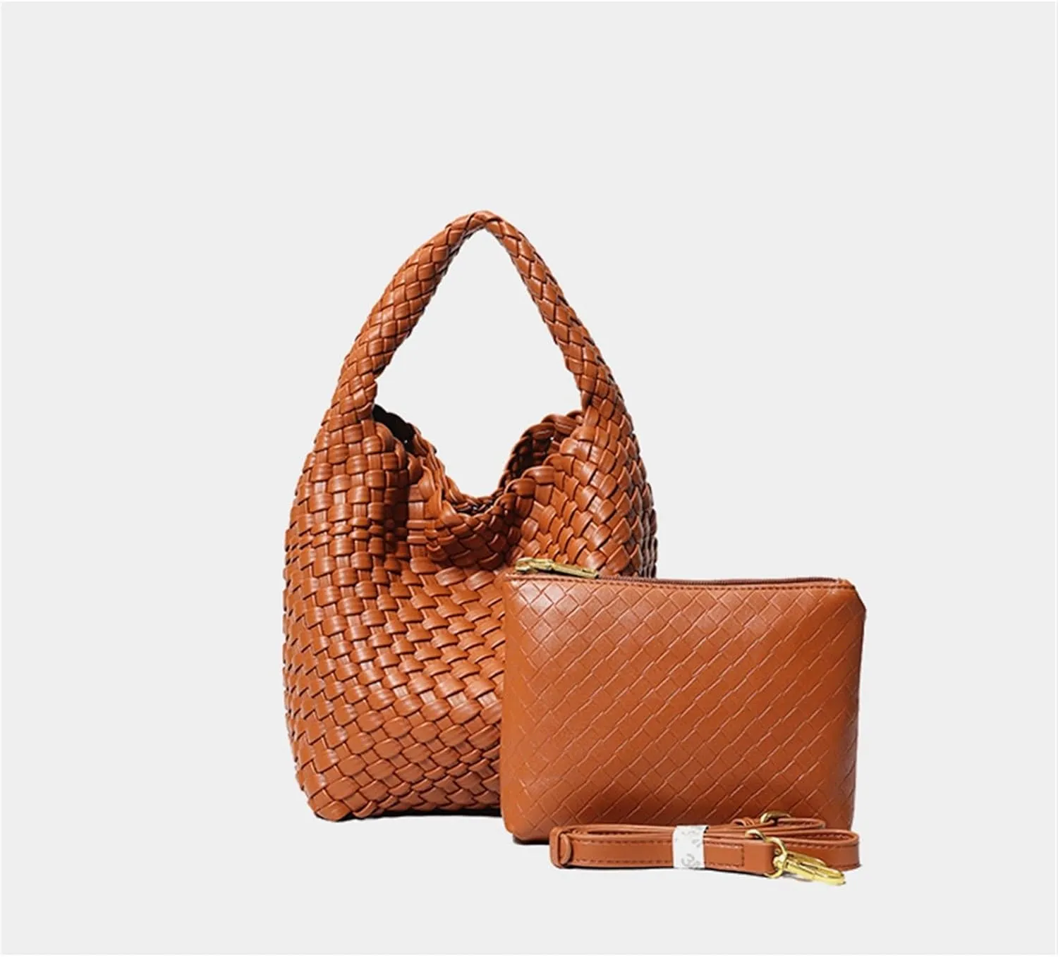2024 Hand-woven Bag Portable Bucket Bag For Women Large Capacity Versatile Crossbody Commuter Bag(A)
