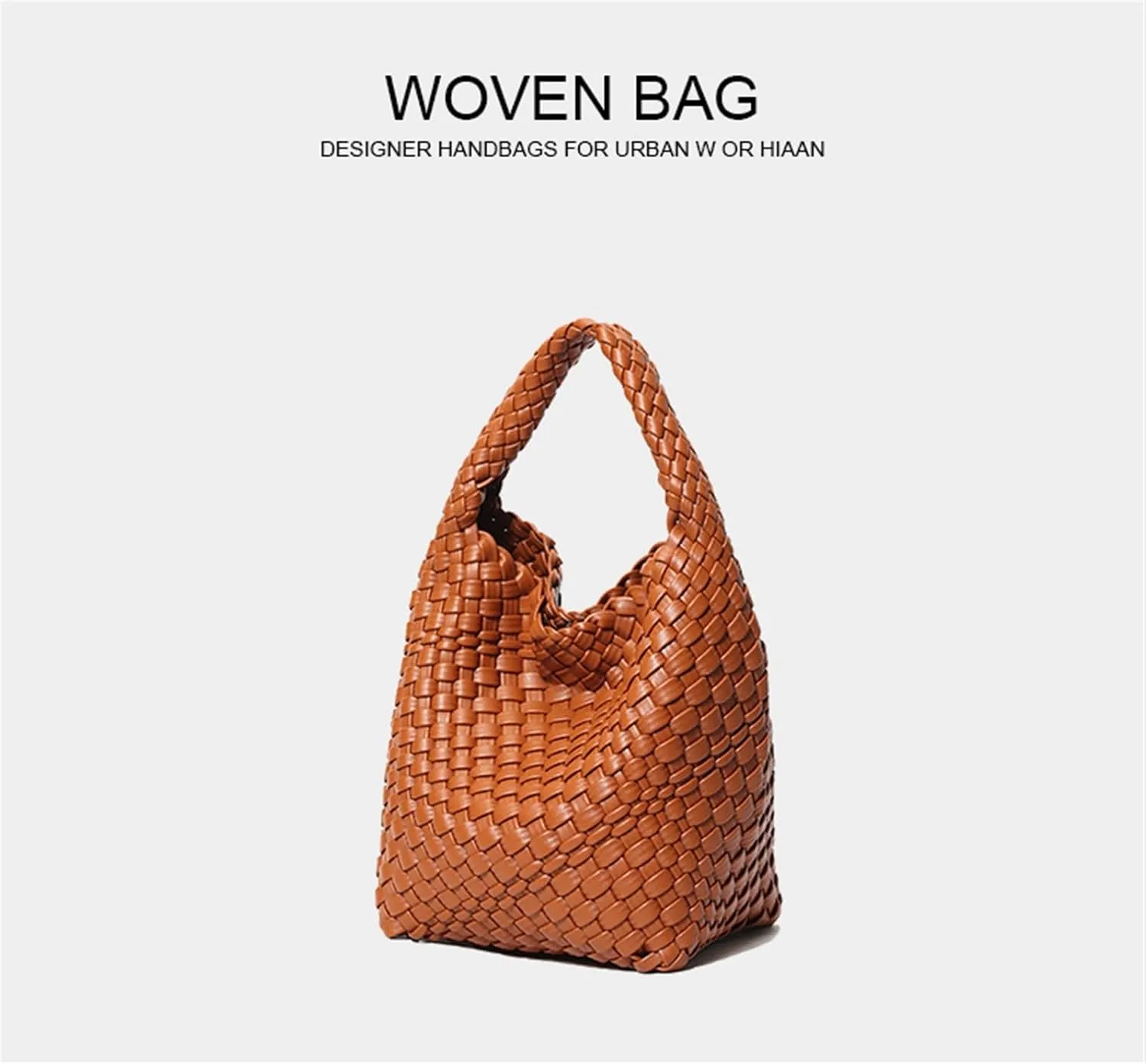 2024 Hand-woven Bag Portable Bucket Bag For Women Large Capacity Versatile Crossbody Commuter Bag(A)