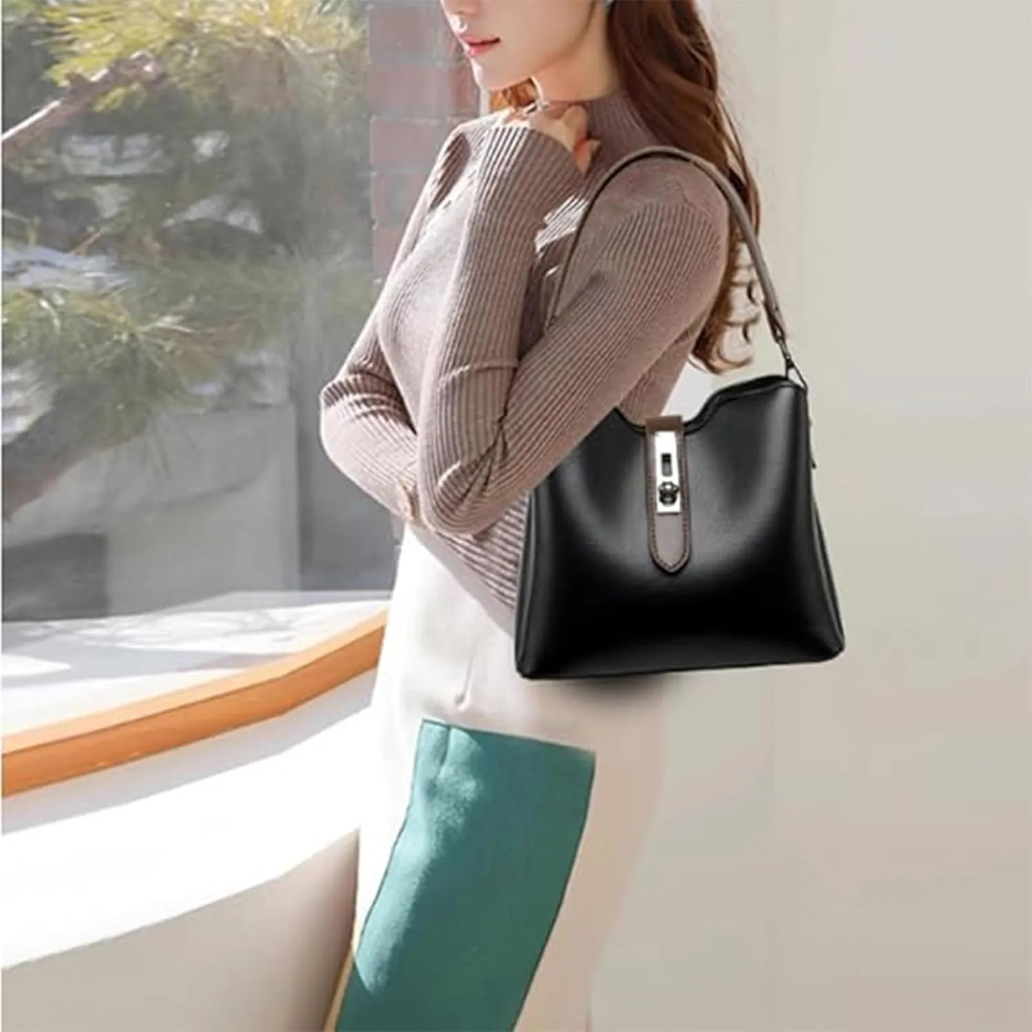 2025 Three Straps Bucket Bag for Women, Fashion Versatile Crossbody Bag, with Adjustable Wider Shoulder Strap