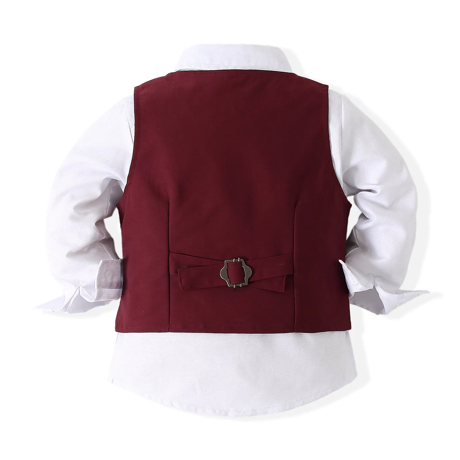 3 Pieces Set Baby Kid Boys Birthday Party Solid Color Bow Shirts Vests Waistcoats And Pants Wholesale 221214236