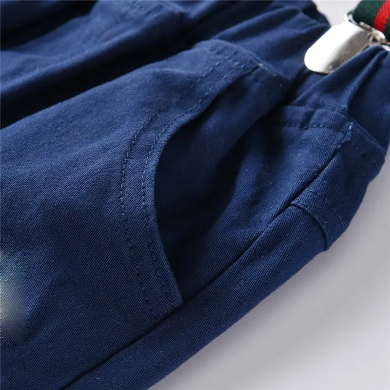 3 Pieces Set Baby Kid Boys Birthday Party Striped Bow Polo Shirts Solid Color Vests Waistcoats And Pants Wholesale 211109169