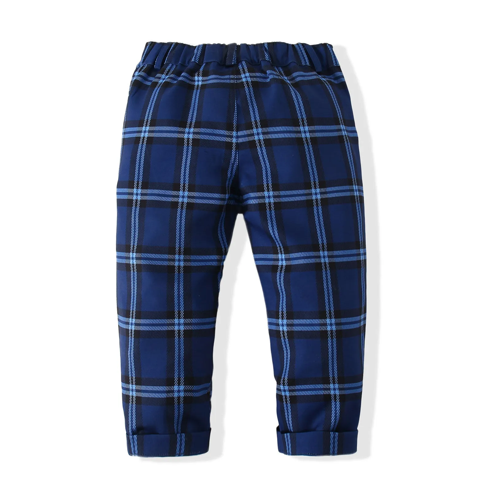 3 Pieces Set Baby Kid Boys Dressy Solid Color Shirts Checked And Vests Waistcoats And Pants Wholesale 220425321
