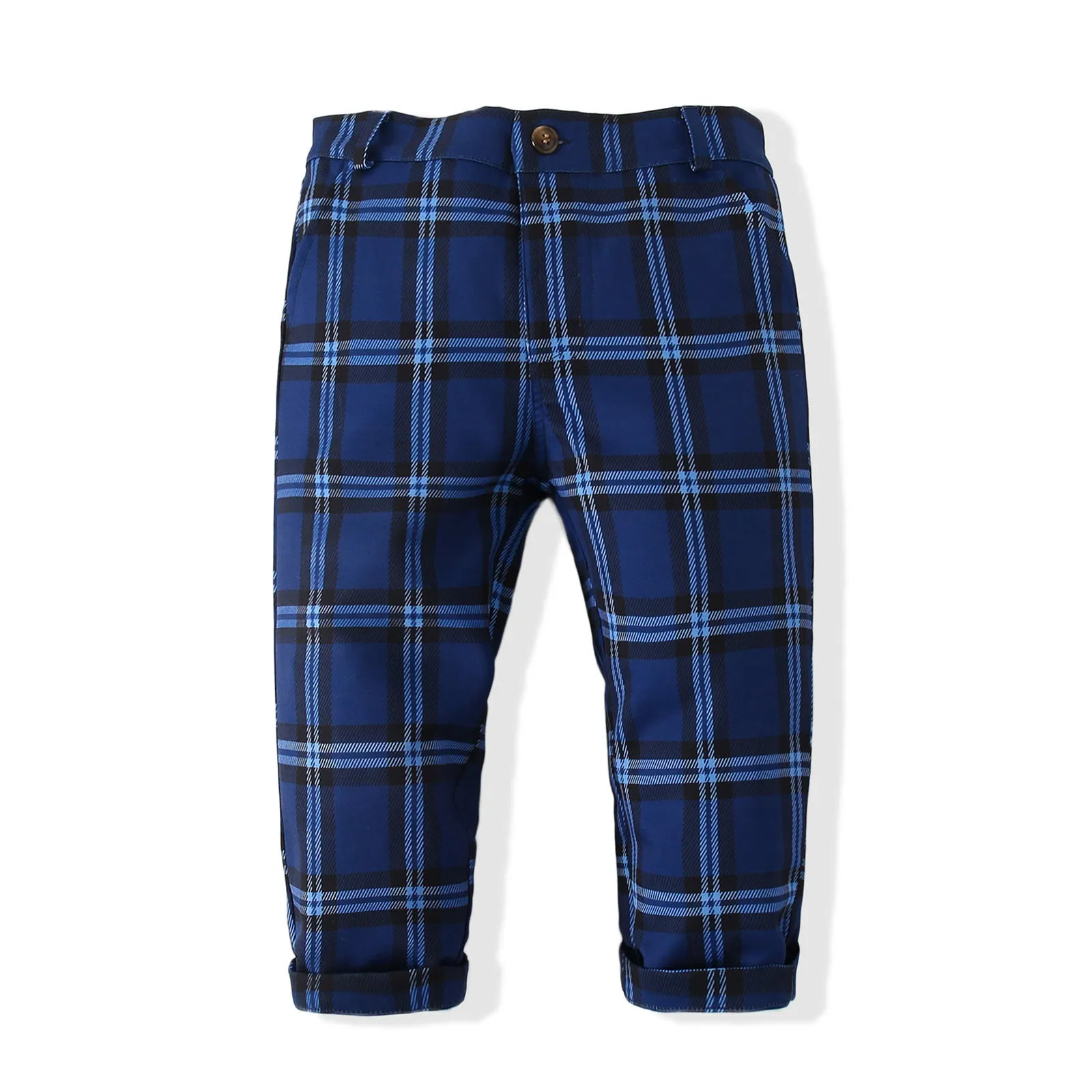 3 Pieces Set Baby Kid Boys Dressy Solid Color Shirts Checked And Vests Waistcoats And Pants Wholesale 220425321