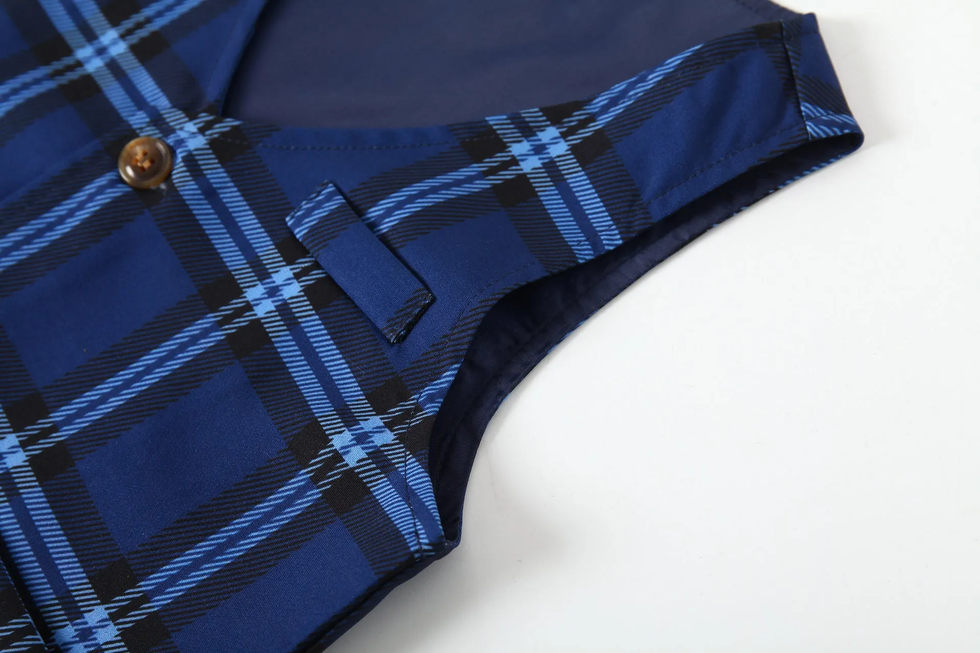 3 Pieces Set Baby Kid Boys Dressy Solid Color Shirts Checked And Vests Waistcoats And Pants Wholesale 220425321