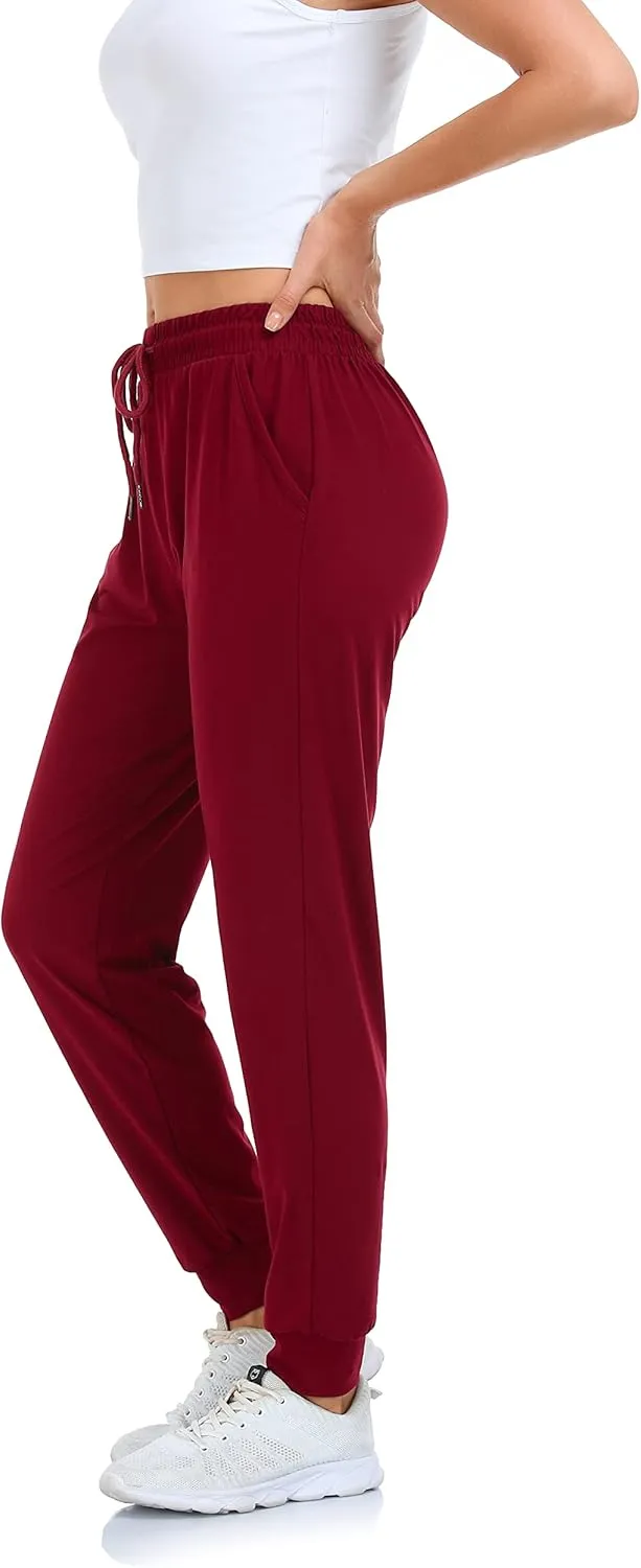 4 Pack Women's Lightweight Sweatpants with Pockets for Running Yoga Workout