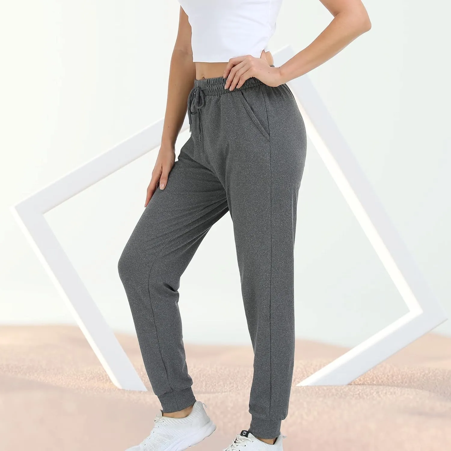 4 Pack Women's Lightweight Sweatpants with Pockets for Running Yoga Workout