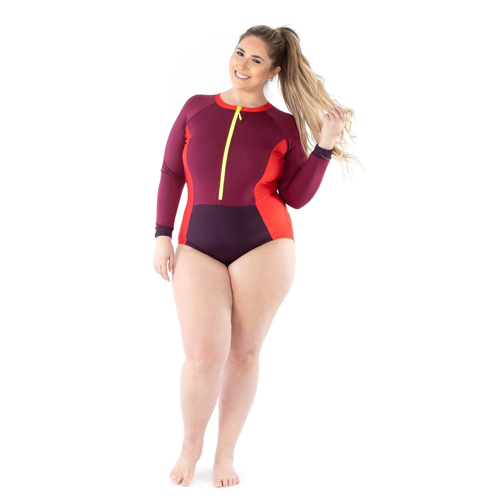 4013 // ZOE Long-Sleeve Rashguard Swimsuit