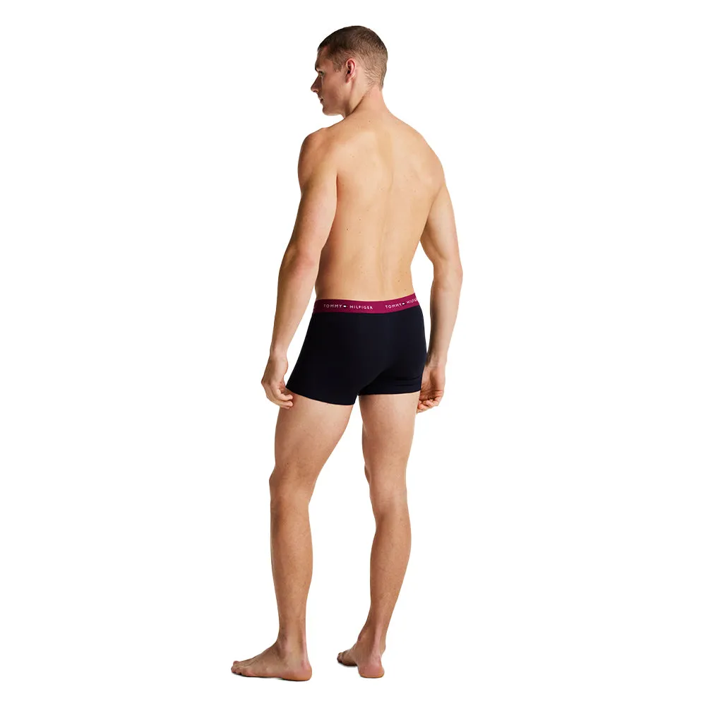 5-Pack Signature Cotton Boxer Trunks, Blue/Grape/Black