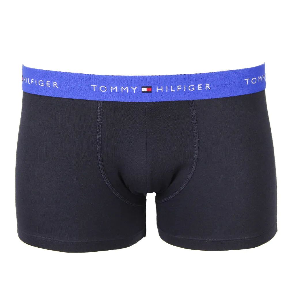 5-Pack Signature Cotton Boxer Trunks, Blue/Grape/Black