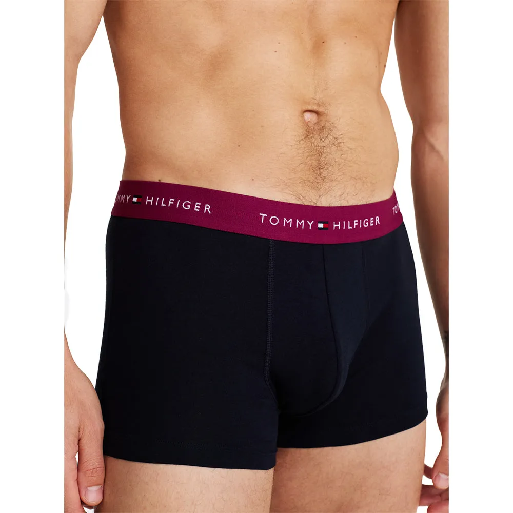 5-Pack Signature Cotton Boxer Trunks, Blue/Grape/Black