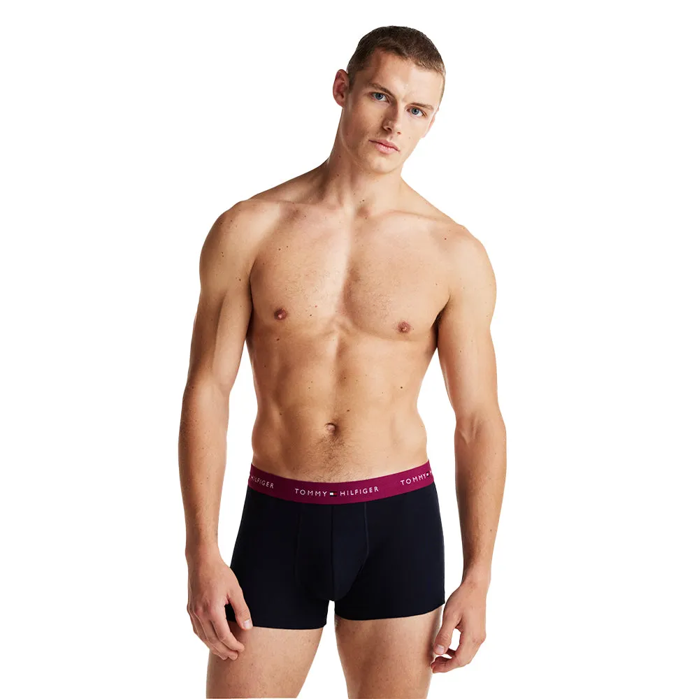 5-Pack Signature Cotton Boxer Trunks, Blue/Grape/Black