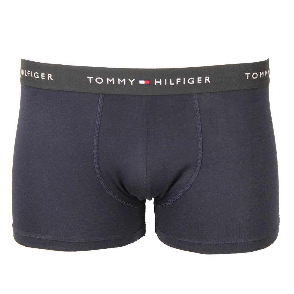 5-Pack Signature Cotton Boxer Trunks, Blue/Grape/Black