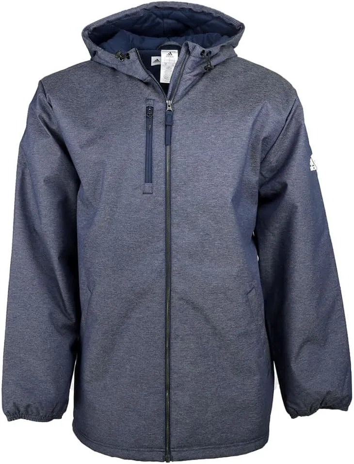 adidas Mens Game Built Heavyweight Jacket Training Athletic Outerwear Casual - Blue - Size L