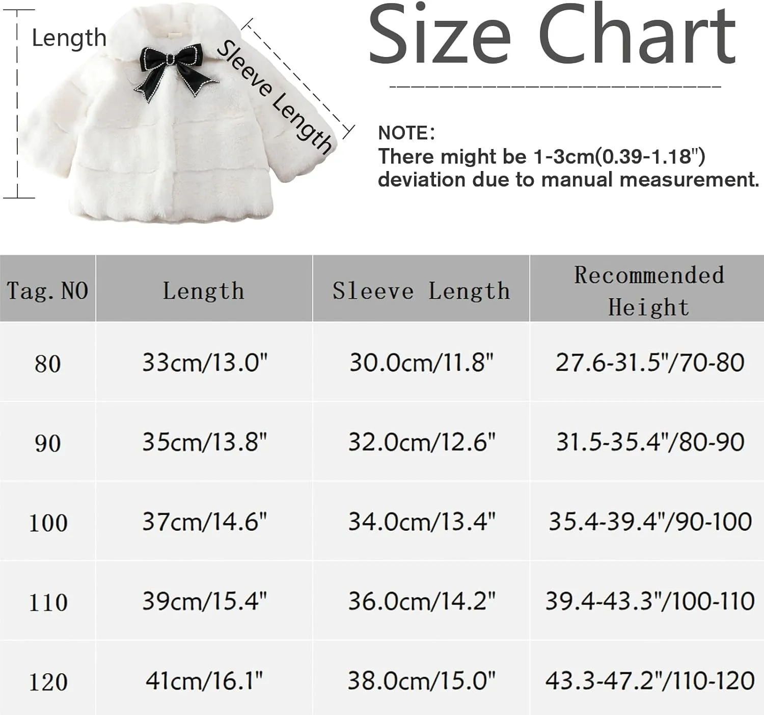 Aivtalk Toddler Girls Winter Fur Coat Cute Thick Jacket Warm Fuzzy Outerwear