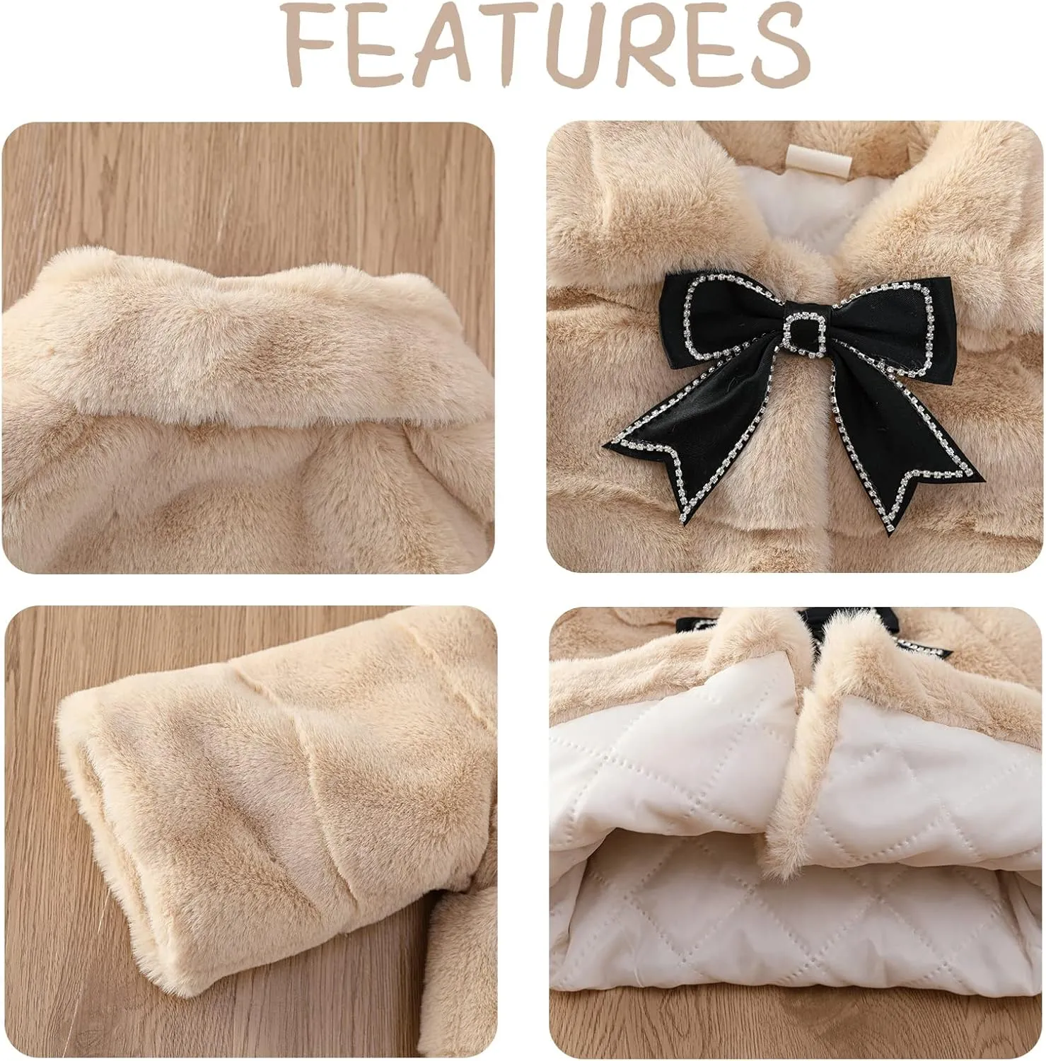 Aivtalk Toddler Girls Winter Fur Coat Cute Thick Jacket Warm Fuzzy Outerwear