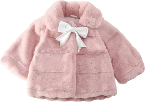Aivtalk Toddler Girls Winter Fur Coat Cute Thick Jacket Warm Fuzzy Outerwear