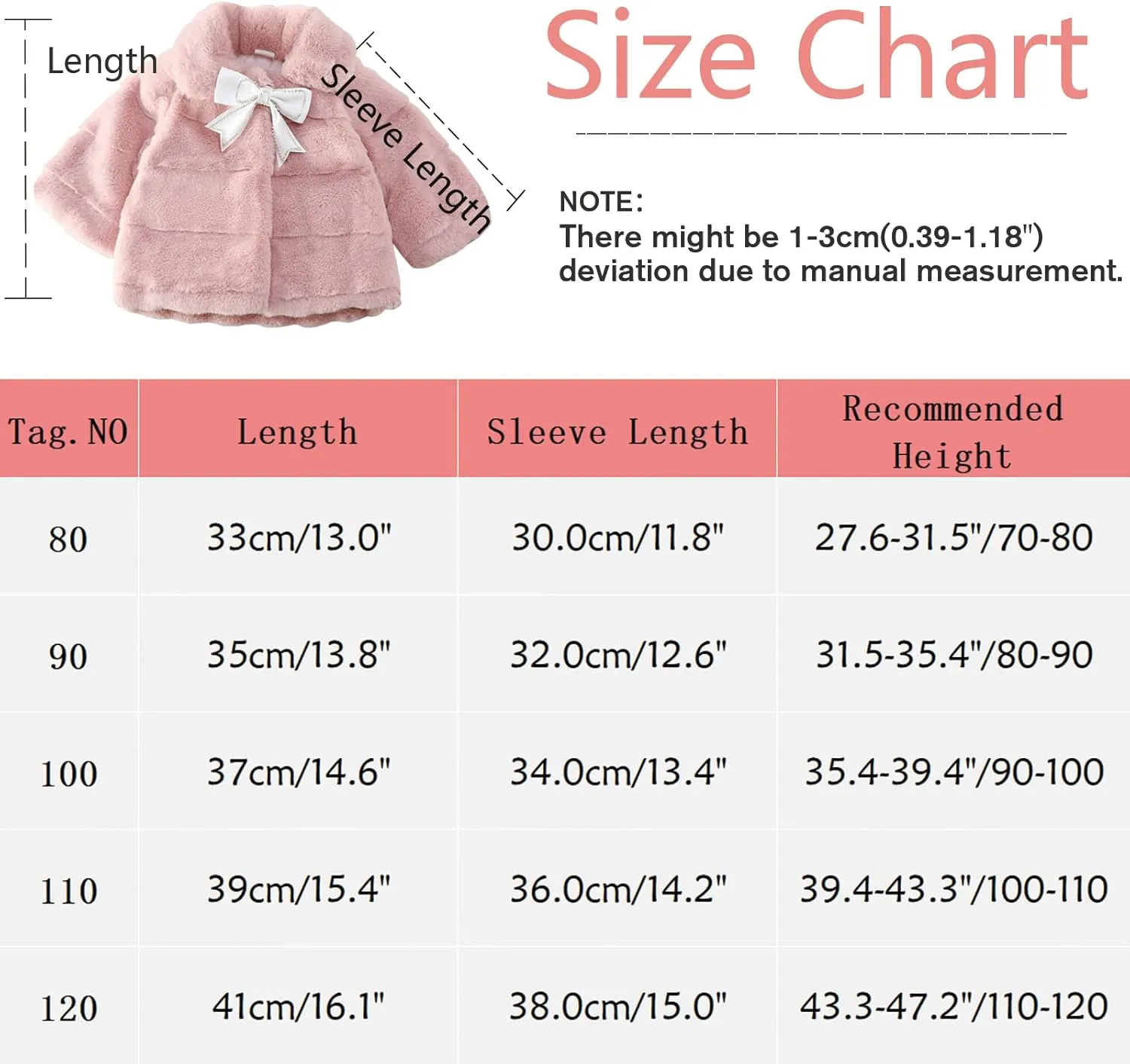 Aivtalk Toddler Girls Winter Fur Coat Cute Thick Jacket Warm Fuzzy Outerwear