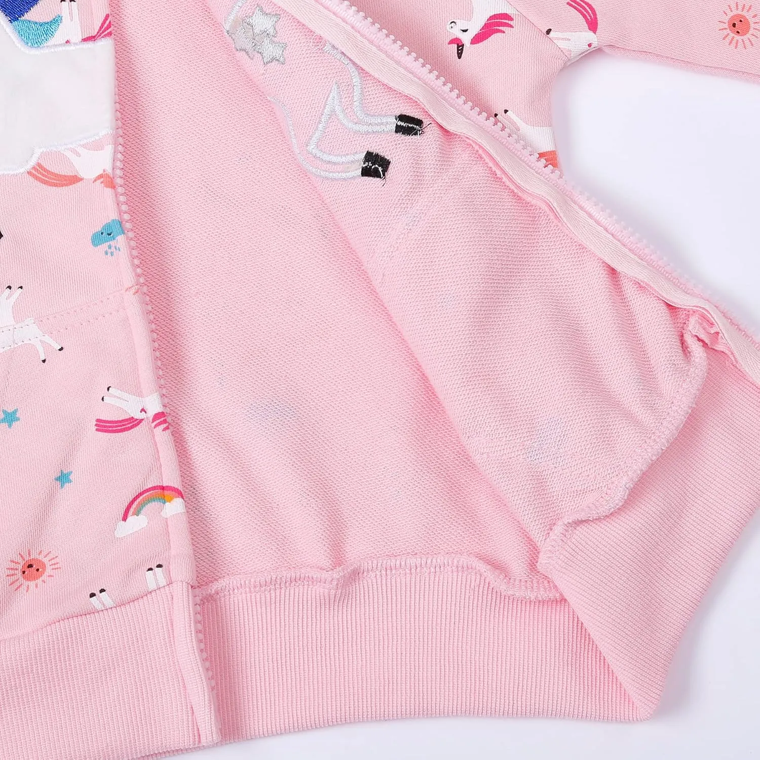 Akyzic Girls Zip Up Hoodie Toddler Lightweight Fall Jacket Cotton Unicorn Hooded Sweatshirt Kids Winter Outerwear
