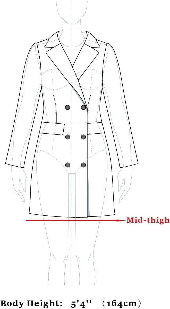 Allegra K Women's Winter Overcoat Lapel Collar Single Breasted Outerwear Long Pea Coat