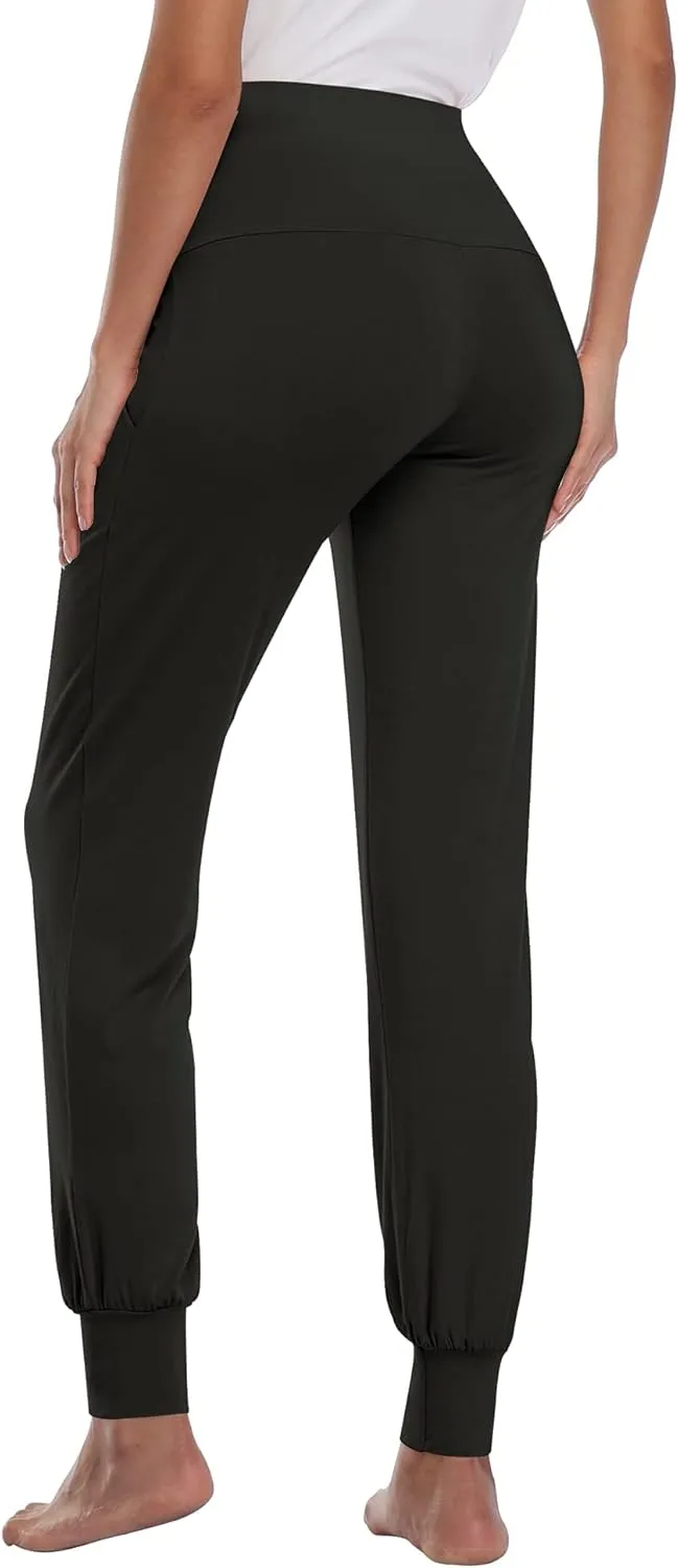 AMPOSH Women's Maternity Pants Stretchy Lounge Workout Pants Casual Loose Comfy Pregnancy Joggers with Pockets