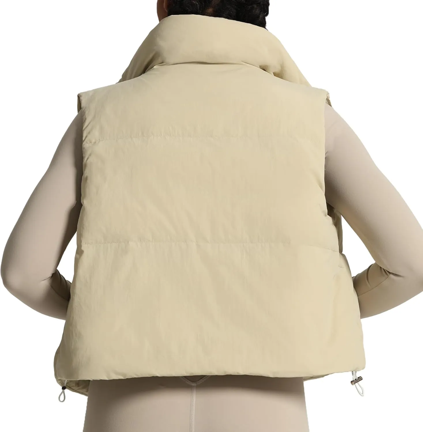 Aoxjox Women Penelope Puffer Vest Lightweight Autumn Winter Outerwear Warm Stand Collar Cropped Down with Pockets