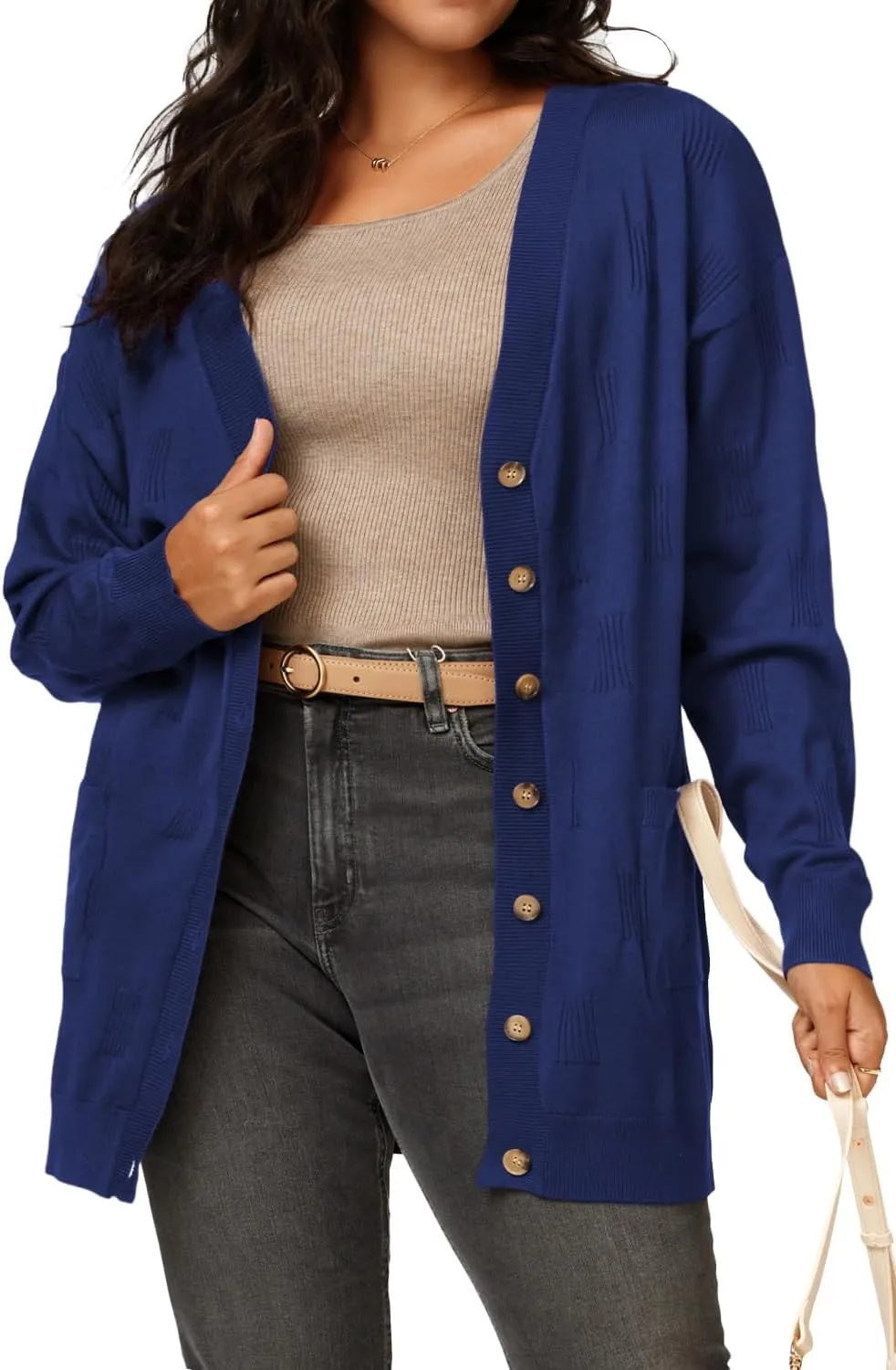 Arach&Cloz Women's Lightweight Cardigan Sweater Fashion Long Sleeve Summer Casual Outfits with Pocket Cozy Clouds
