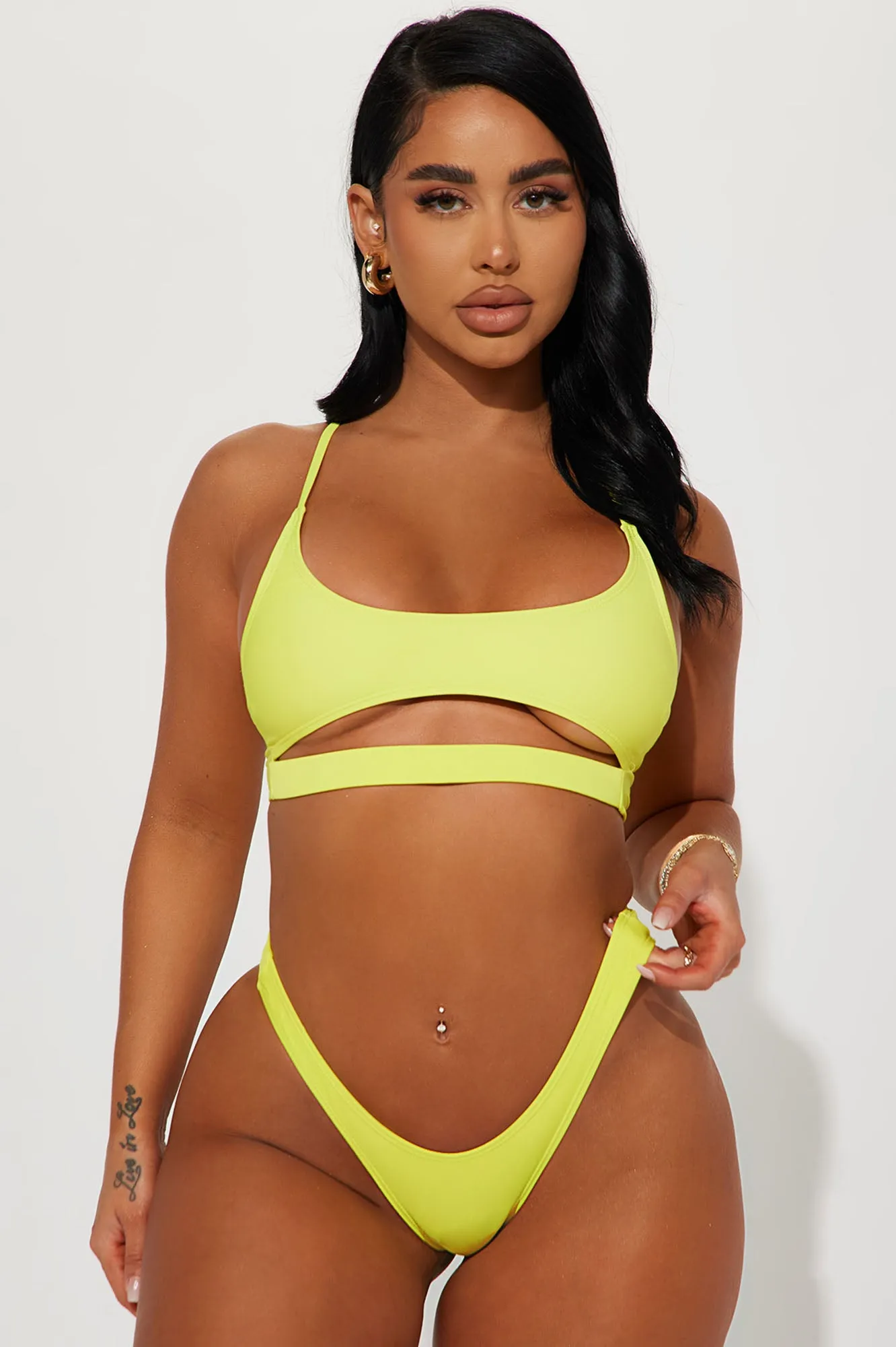 Aruba Mix And Match High Cut Bikini Bottom - Yellow