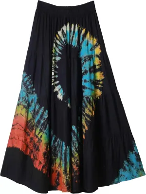 ATM Tie Dye Comfort Maxi Long Skirt Bohemian Elastic Waist Handmade Plus Size