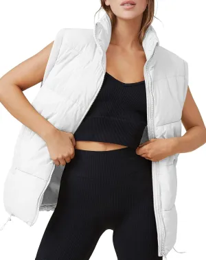 AUTOMET Puffer Vest Women Sleeveless Zip Up Outerwear Warm Puffer Lightweight Down with Pocket Fall Winter Jackets Coats 2025