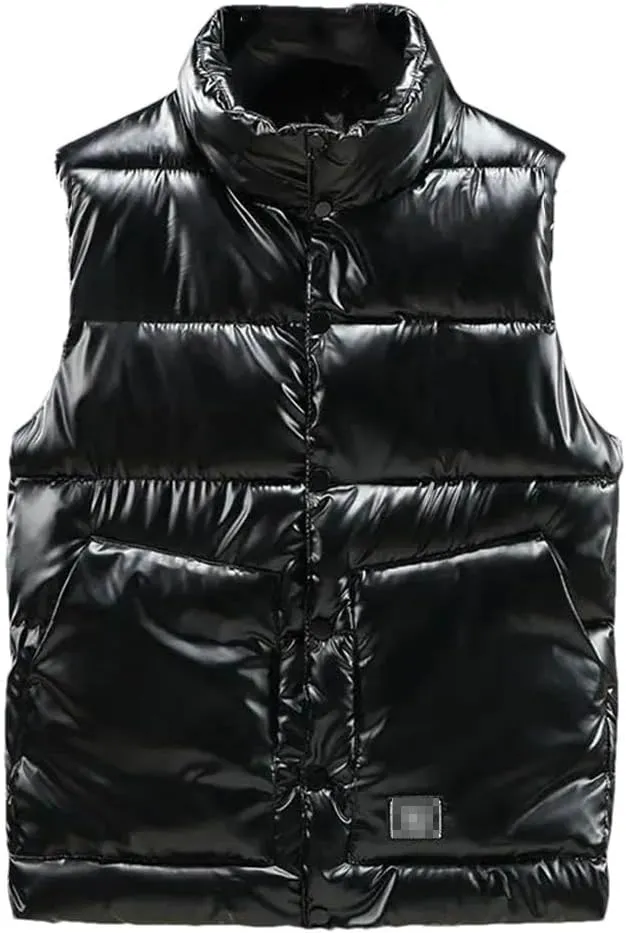Autumn Winter Women's Vest Sleeveless Jackets Golden Cotton Padded Down Vest Loose Warm Waistcoat