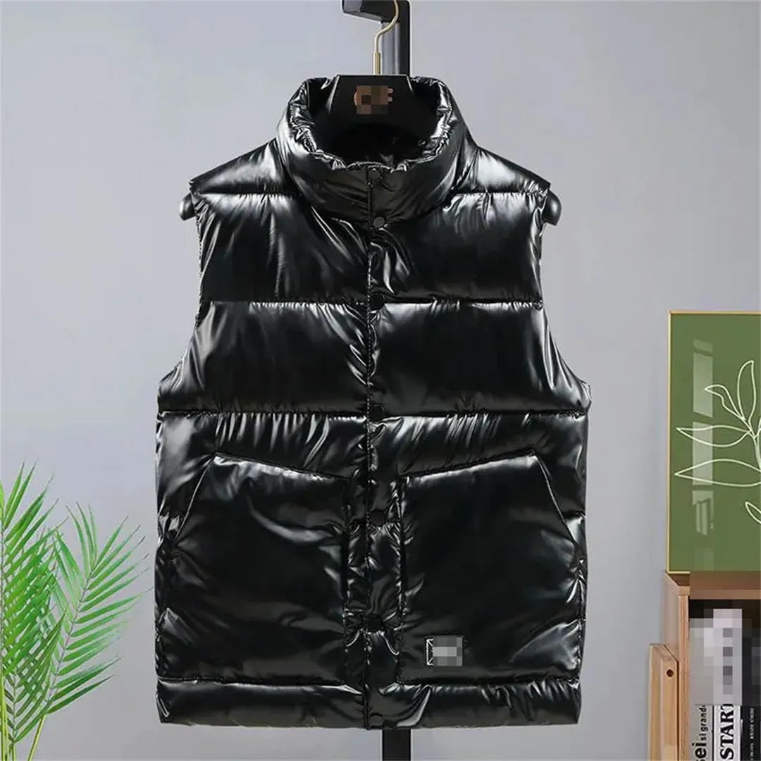 Autumn Winter Women's Vest Sleeveless Jackets Golden Cotton Padded Down Vest Loose Warm Waistcoat